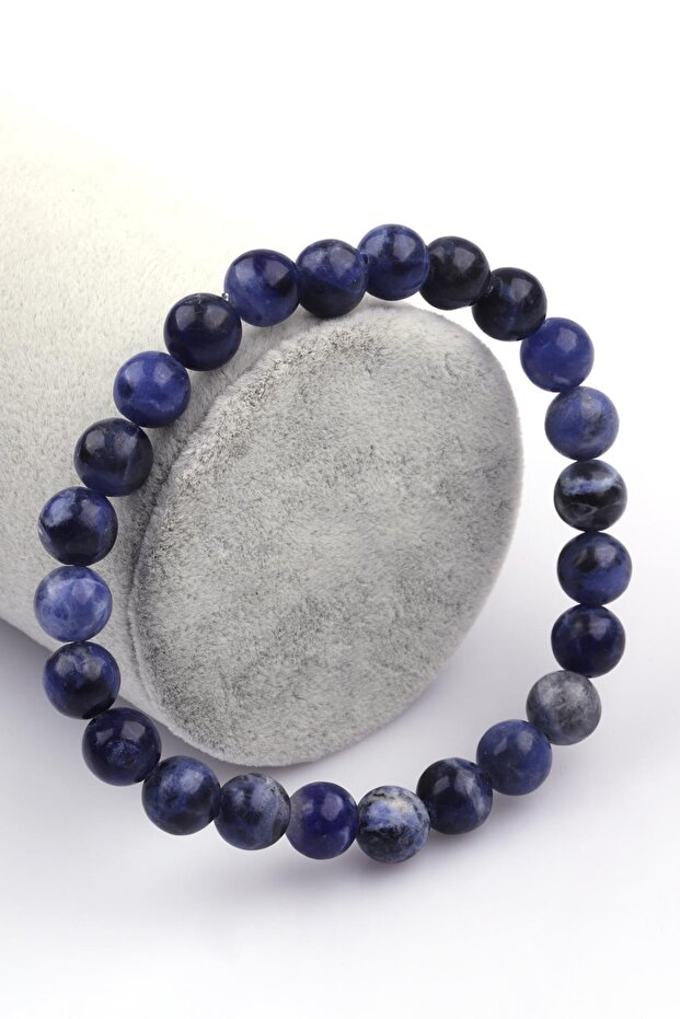 Sodalite Natural Stone 8 mm Sphere Cut Bracelet