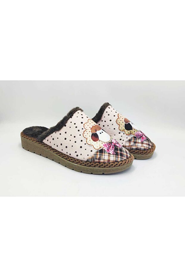 Women's Home Slippers Ms253 Lamb Pattern Winter Velvet Inside Plush Slippers