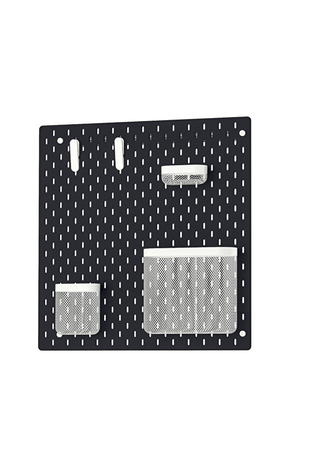 مجموعة ألواح خشبية، باللون الأسود، 56×56 سم - 2