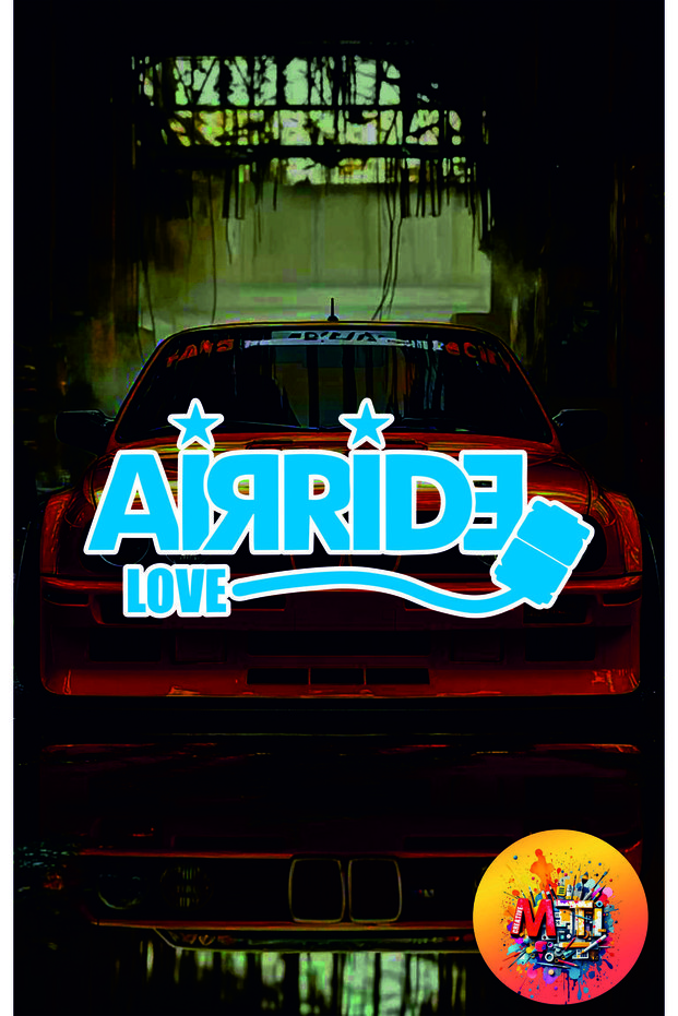 Airride Love Sticker Lettering Jdm Car-Motorcycle Windshield Sticker Sticker 20 X 8.5 cm