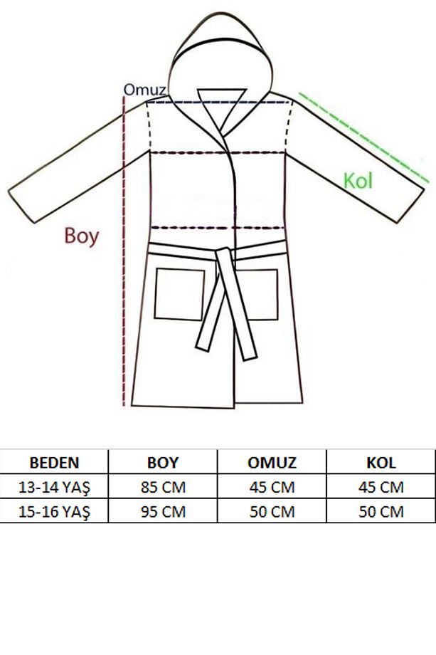 Çapa Desen Dijital Baskılı Genç Çocuk Bornozu - 6