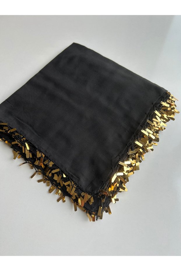 1 piece of handmade embroidered tulle handkerchief, 100x100 cm