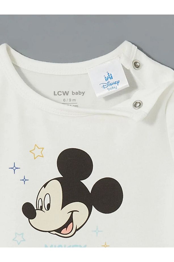 LCW baby Ekru Erkek Bebek Çıtçıtlı Body ve Şort 2'li Takım - 6