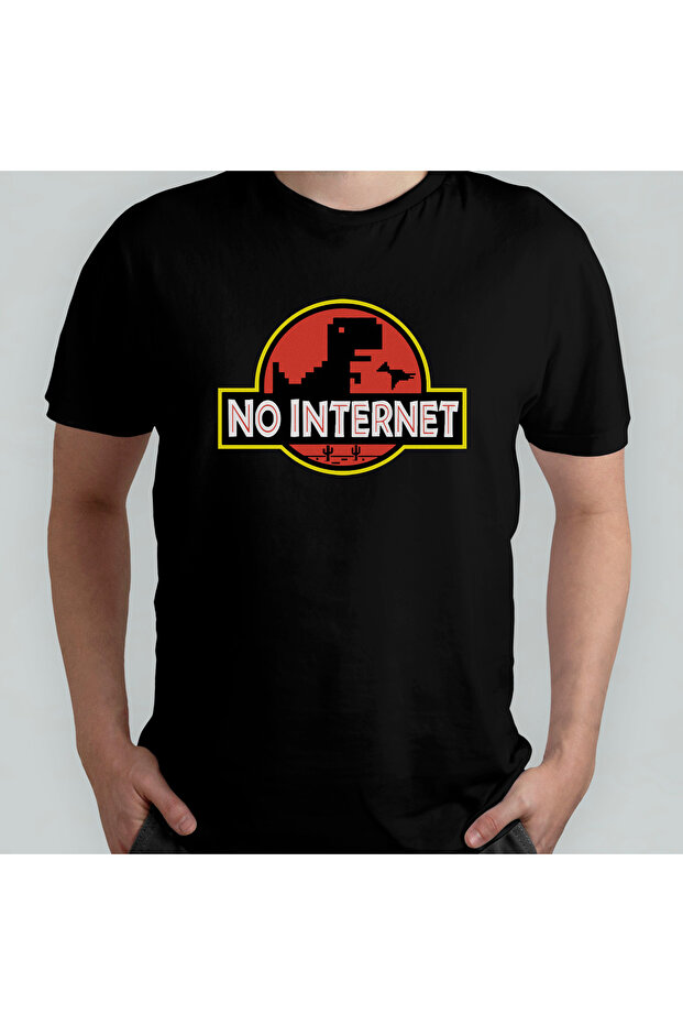 Chrome Jurassic Park Crew Neck 100% Cotton T-Shirt Model 1