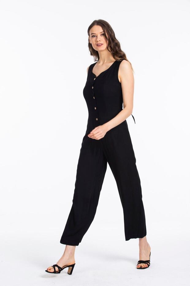 Kadın Siyah Tulum 40205 - 5