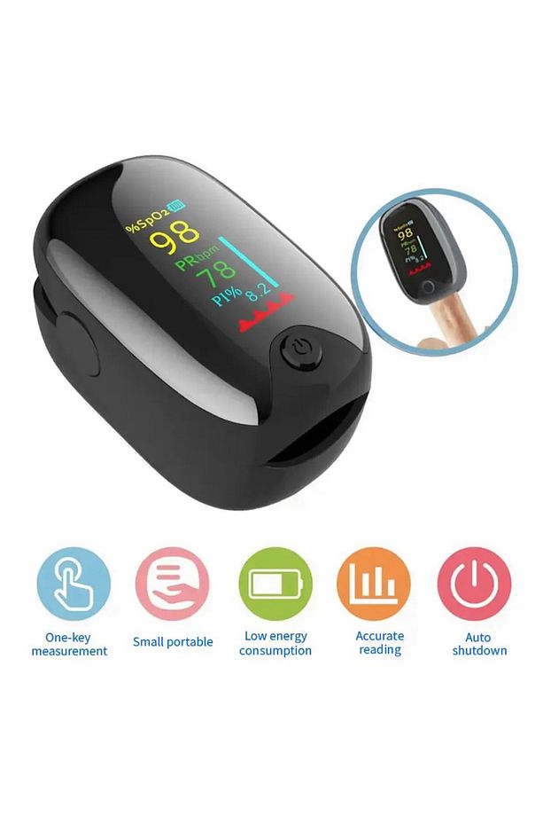 Oksimetre taşınabilir parmak Pulse kan oksijen doygunluğu LED ekran parmak oksimetre test SpO2 - 1