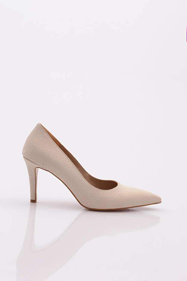 1002 Women's Heeled Stiletto Shoes with Skin Print
