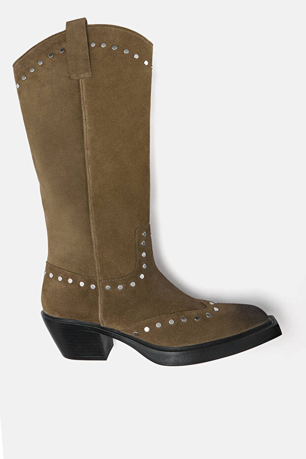 Zımbalı deri kovboy çizmesi - 3