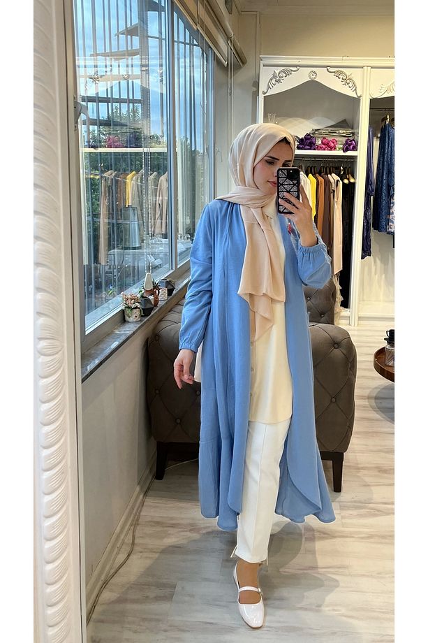 İNVEE 6813 Mavi Keten Kap - 3