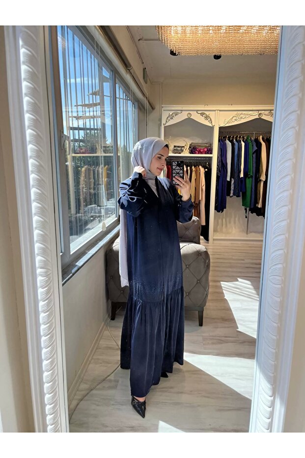 6965 Lacivert Ferace - 1