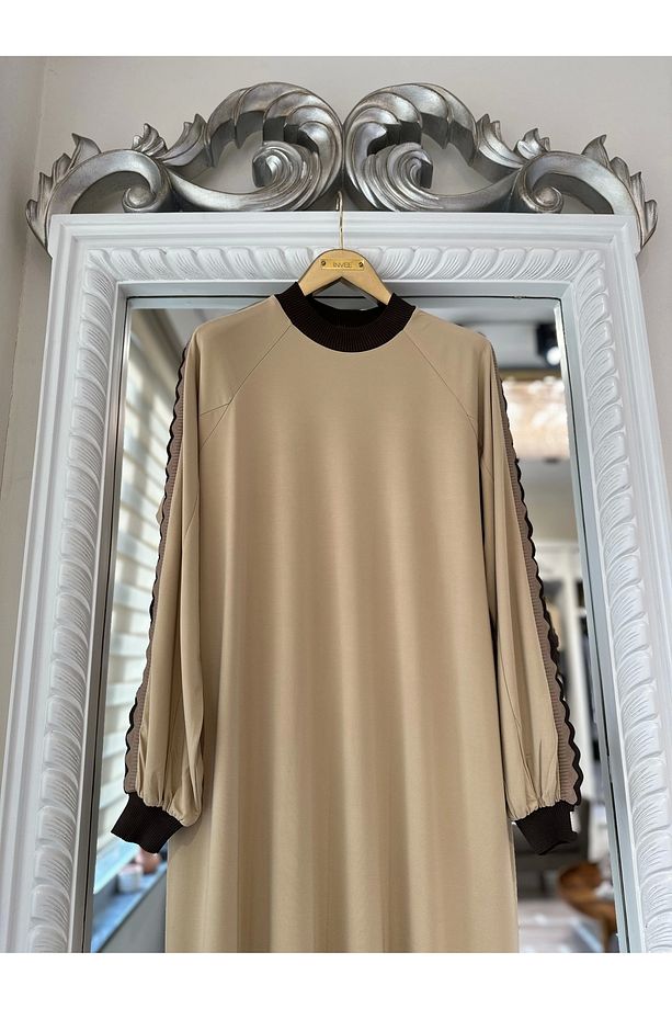 İNVEE 7901 Camel Elbise - 1
