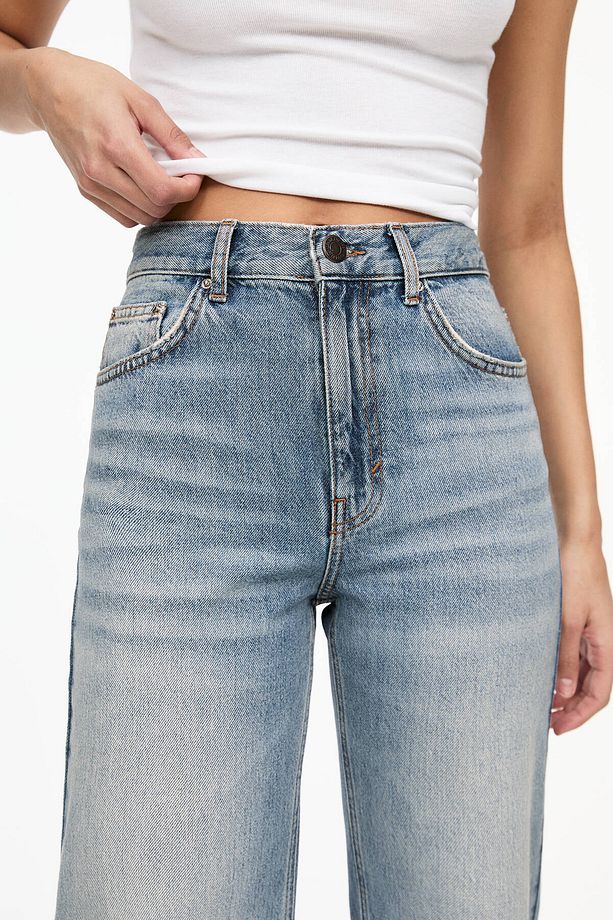 Yüksek bel straight fit jean - 4