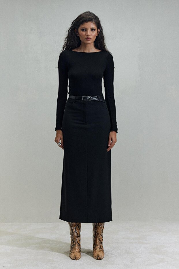 Siyah Mina Maxi Etek - 1