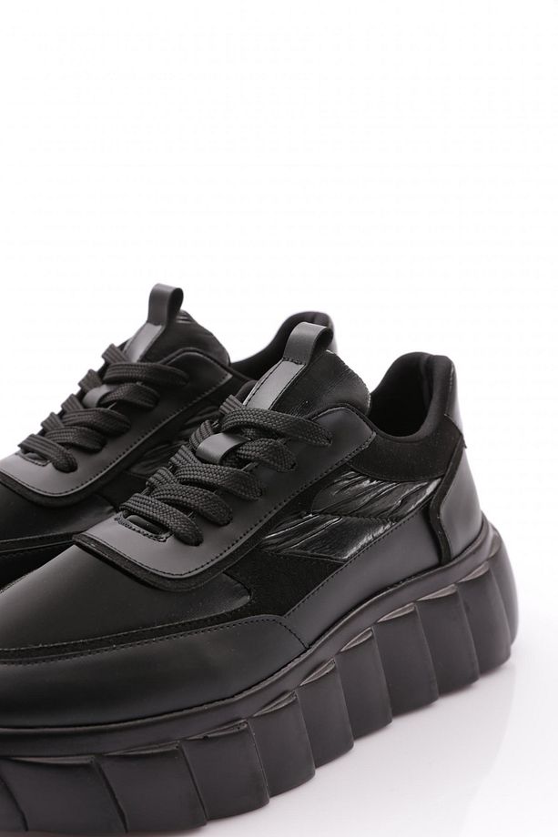 Kadın Bağcıklı Sneaker Ayakkabı Siyah Siyah 61733410 - 4