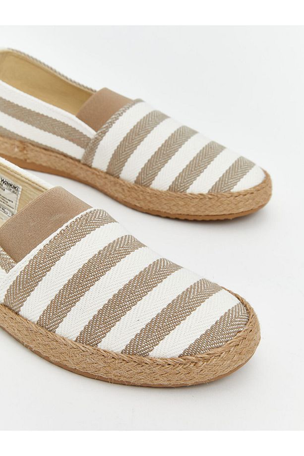 LCW STEPS Bej Çizgi Desenli Erkek Espadril Ayakkabı - 4