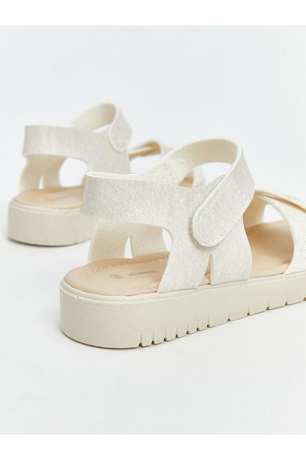 LCW STEPS Çapraz Bantlı Cırt Cırtlı Kız Çocuk Sandalet - 5