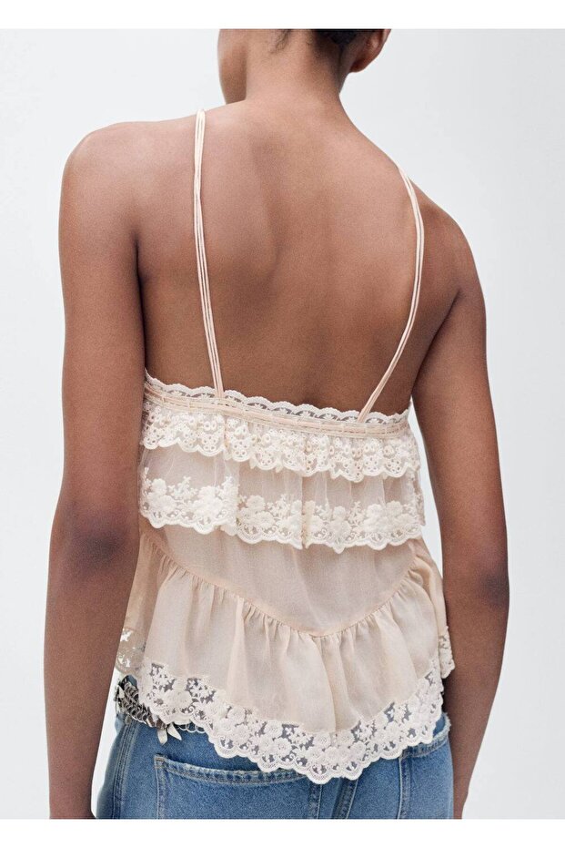 Fırfırlı üst dantel detay - 4