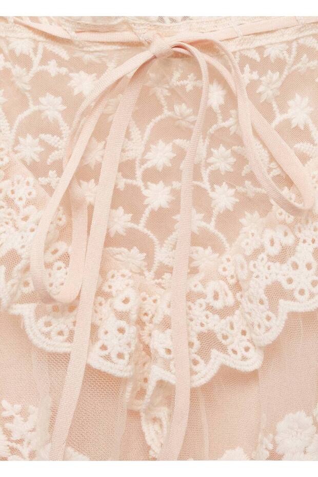 Fırfırlı üst dantel detay - 7