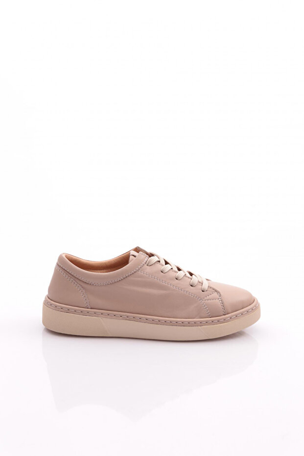 Women's Flat Sole Lace-Up Sneaker Shoes Mink 5662678