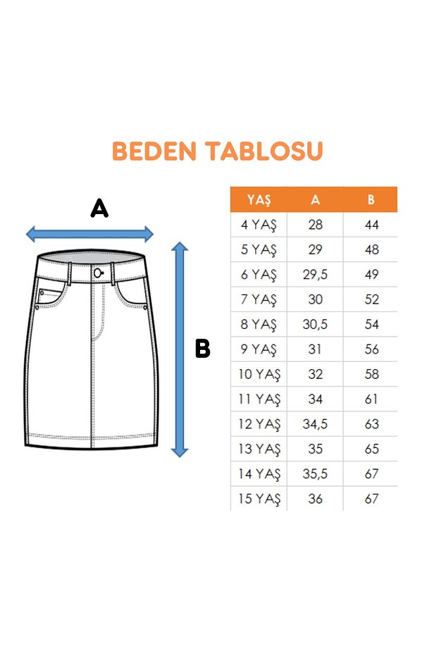 Kız Çocuk Çok Cepli Kot Şort 2861 - 3