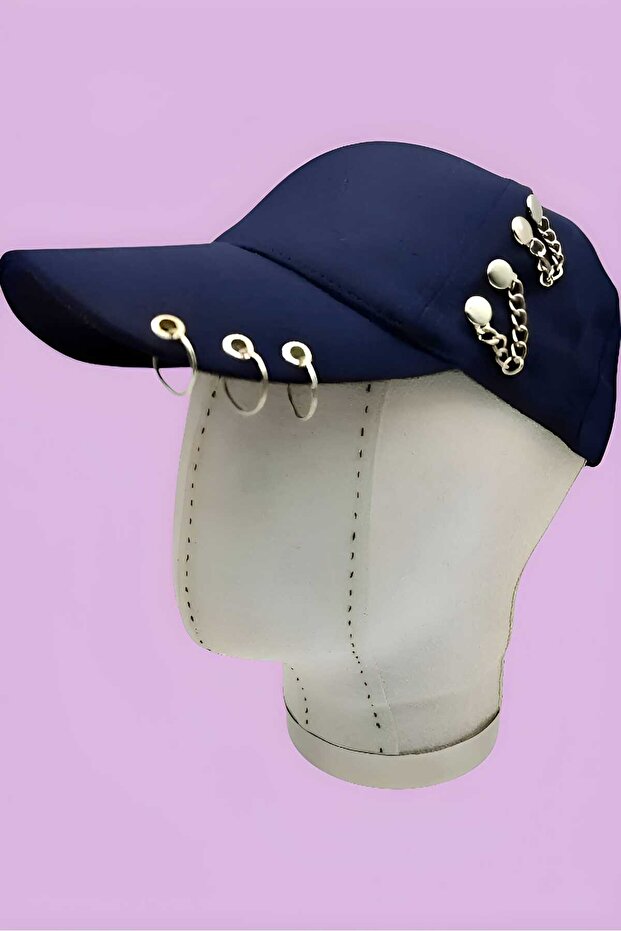 Unisex Back Adjustable K Pop Design Piercing Cap Hat - 5