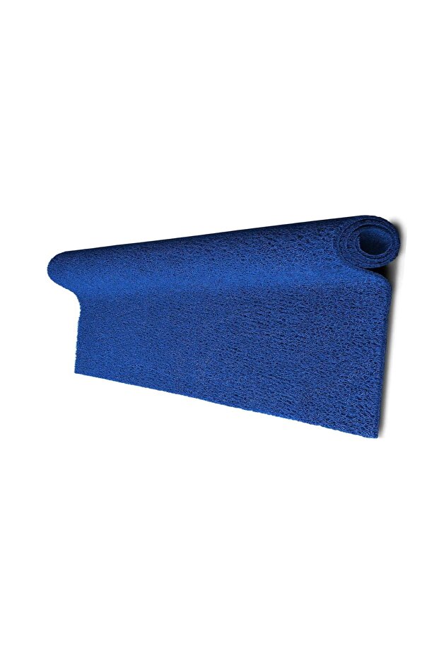 Mavi Kıvırcık Paspas Kaymaz Taban KAPI ÖNÜ Su EMİci kıvırcık halı - 1