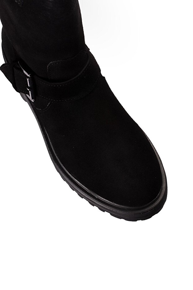 Hakiki Süet Siyah Kadın Bot - 5