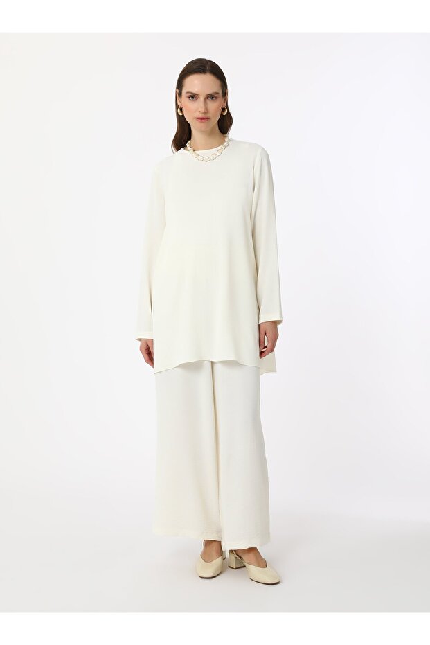 Aerobin Basic Tunik&Pantolon İkili Takım - Off White - - 1