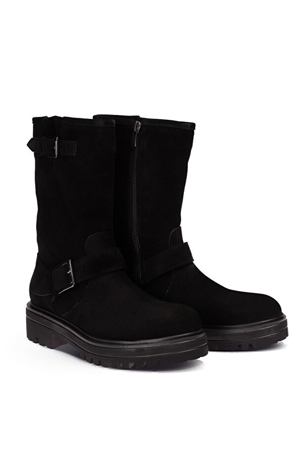 Hakiki Süet Siyah Kadın Bot - 4