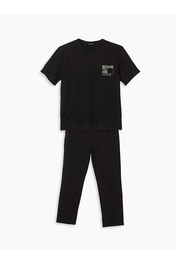 LCW ECO Siyah Standart Kalıp Erkek Pijama Takımı - 4