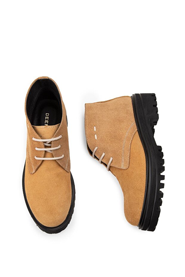 Hakiki Süet Bej Kadın Bot - 4