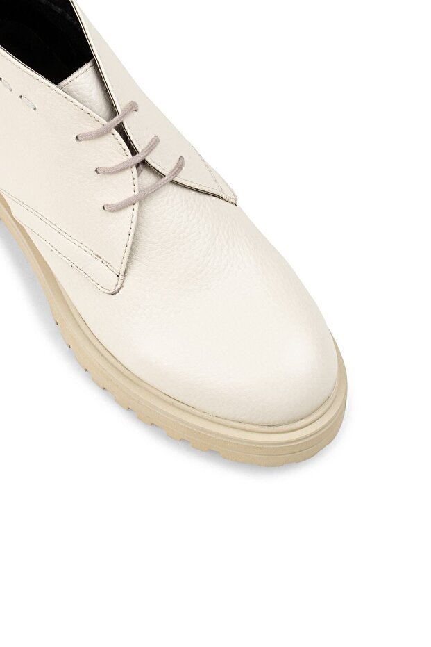 Hakiki Deri Bej Kadın Bot - 5