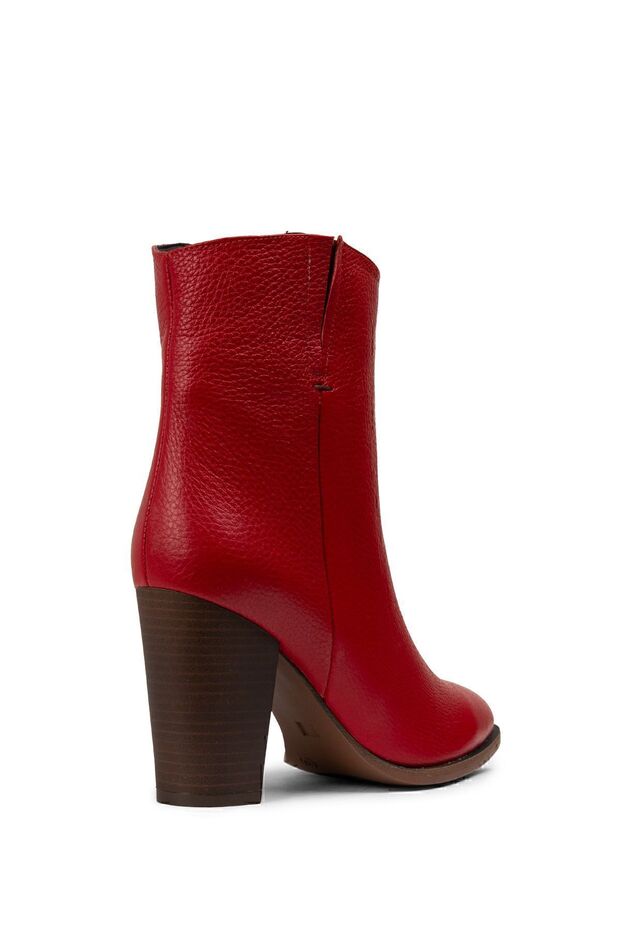 Hakiki Deri Kırmızı Kadın Bot - 4