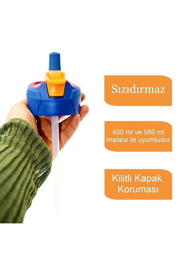 Picnik Çelik Matara 430 Ml ve 580 Ml Uyumlu Yedek Kapak Pipetli  Pembe (879901) - 3