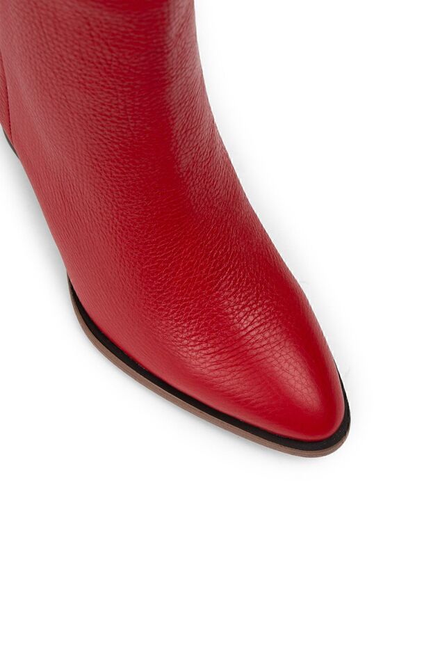 Hakiki Deri Kırmızı Kadın Bot - 3