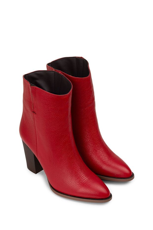 Hakiki Deri Kırmızı Kadın Bot - 2