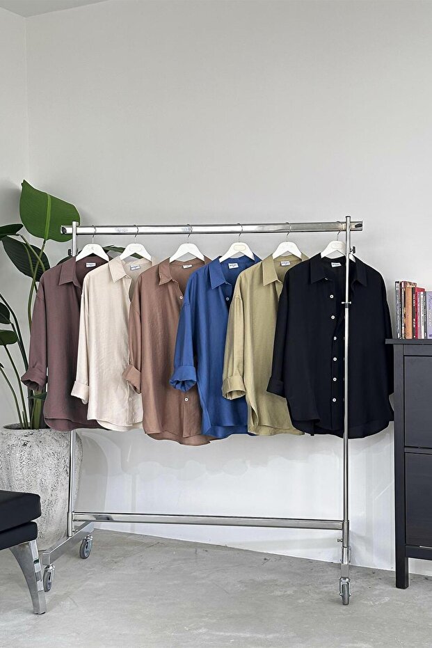 İndigo Soft Premium Oversize Gömlek - 8