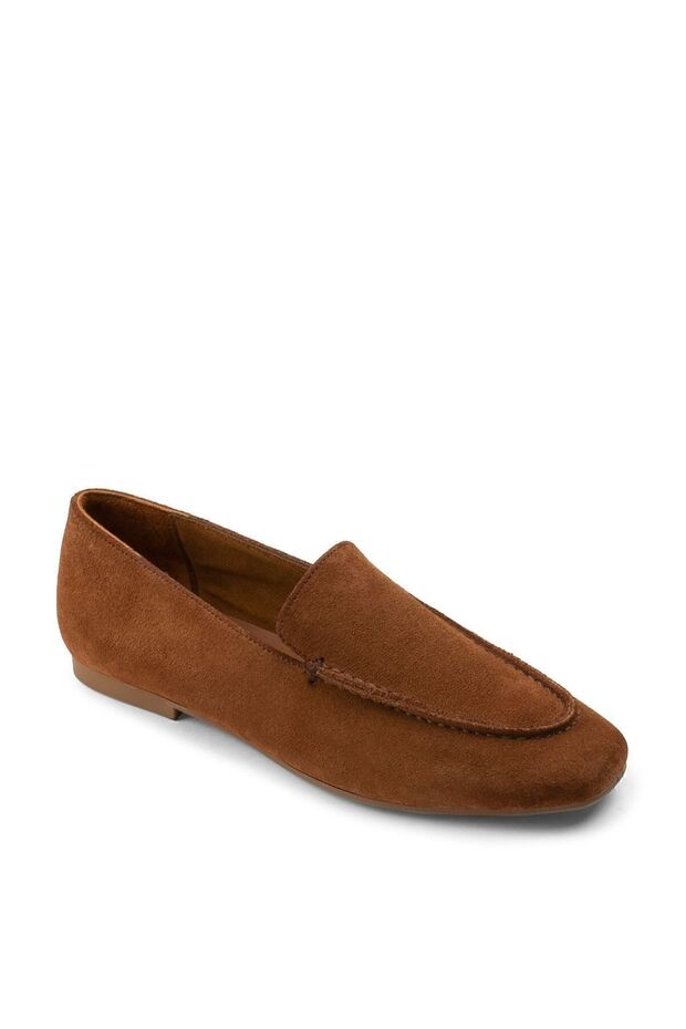 Genuine Suede Tan Color Women's Ballerinas