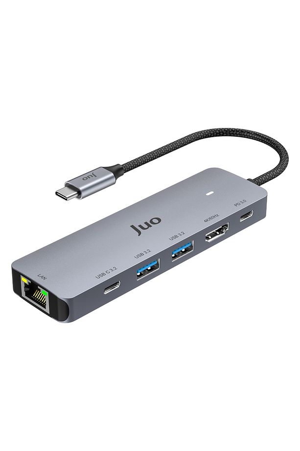 JHB61 Type-C 5Gbps 100W 4K 60Hz HDMI Gigabit Ethernet Dönüştürücü USB 3.2 Çokayıcı Hub - 1