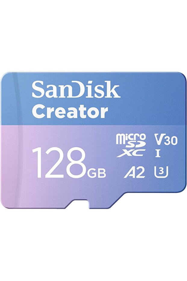 128GB Creator microSD UHS-I Kart SD Adaptörlü - 190MB/sn'ye4K, 5.3K, Micro SD Kart - SDSQXAA - 1