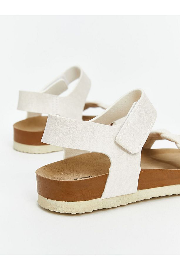 LCW STEPS Bej Cırt Cırtlı Kız Çocuk Sandalet - 5