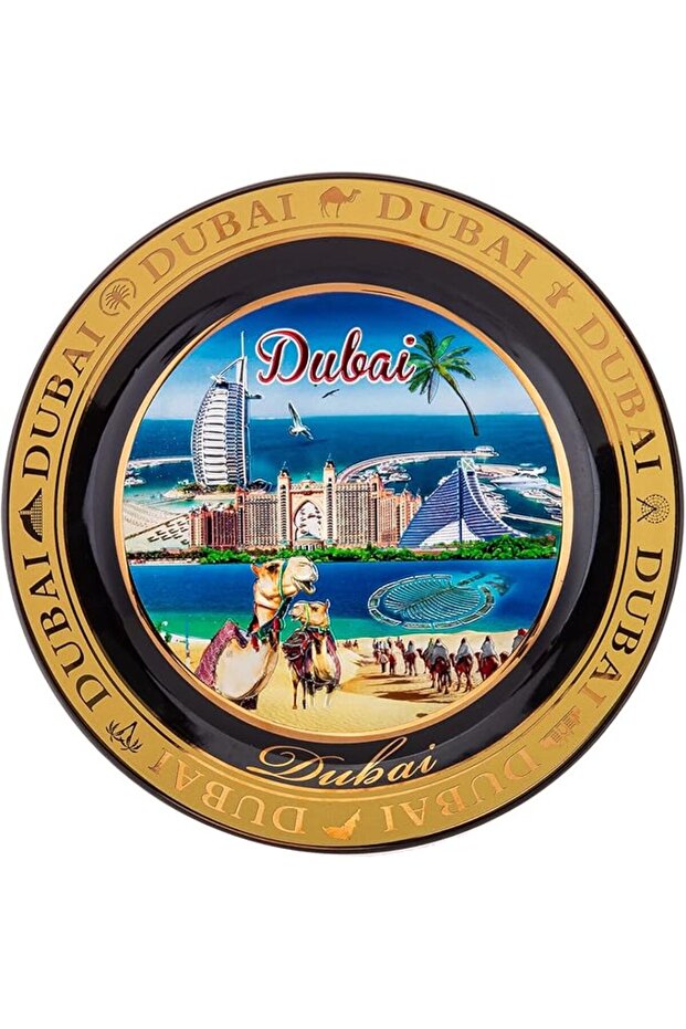 Dubai Souvenir Plate 20Cm X 20Cm X 3Cm Multi-Colour