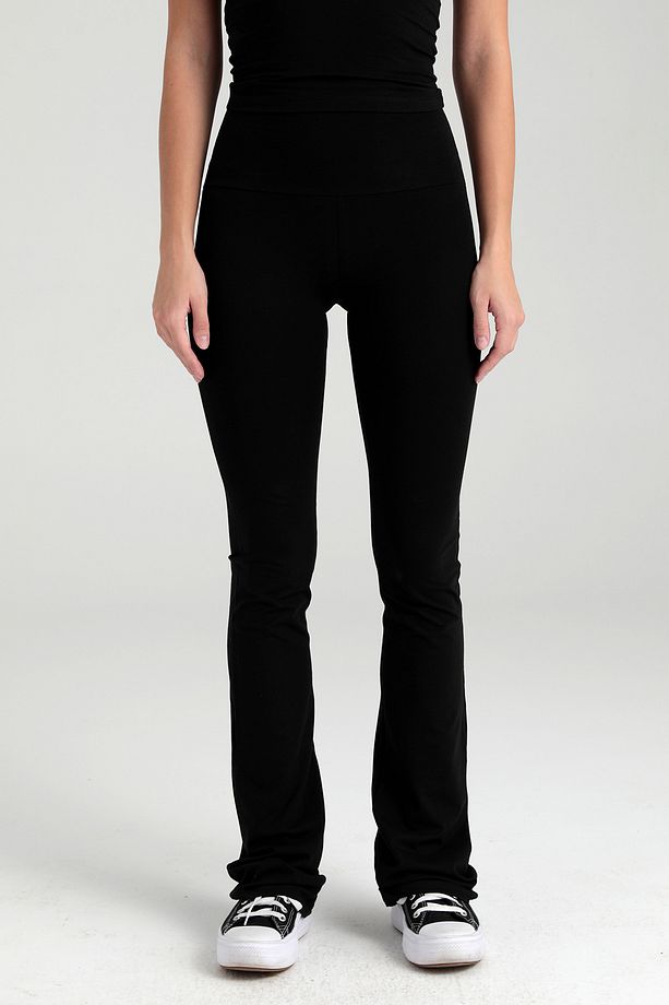 Ultra Soft Ispanyol Paça Pantolon Siyah - 4
