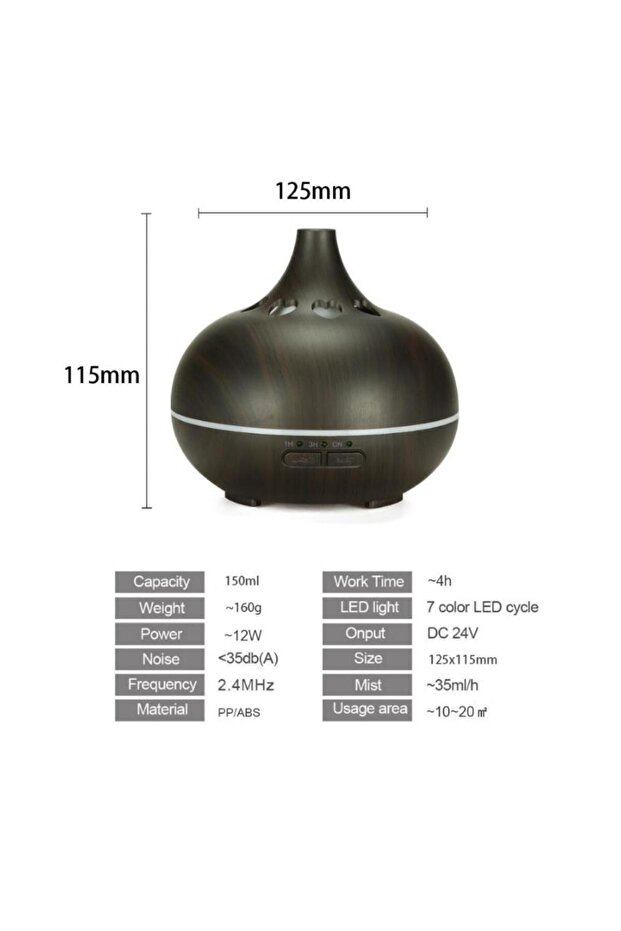 Aroma Diffuser For Essential Oils, 300ml,with Timer And Led Lights,relaxing Atmosphere & Hydration - 4