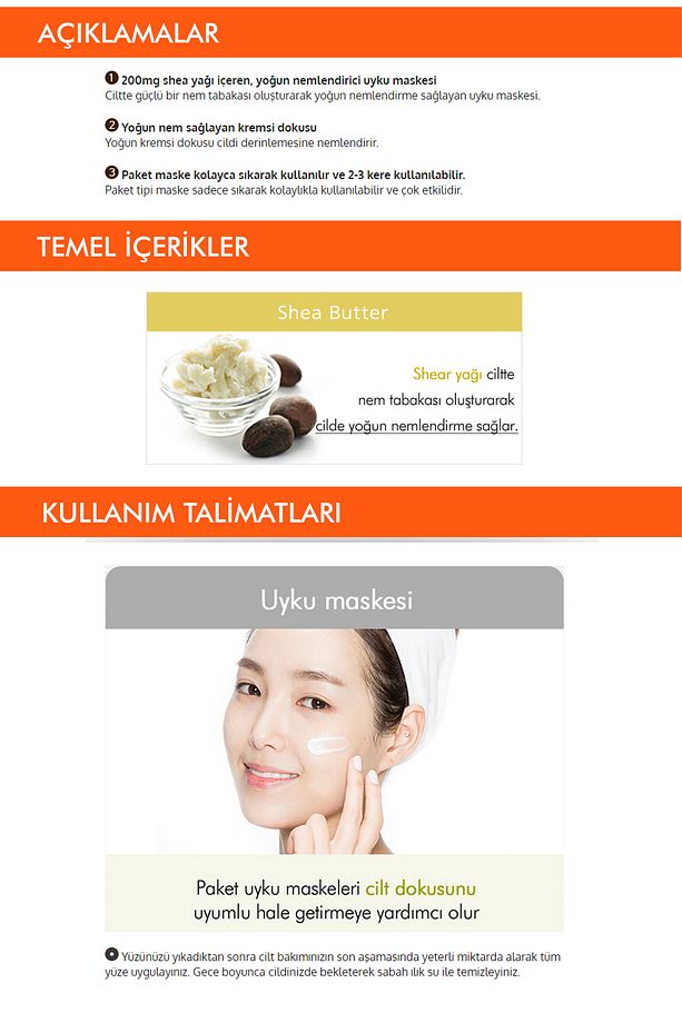 Besleyici Shea Yağı Uyku Maskesi Pure Source Pocket Pack (SHEA BUTTER) - 2