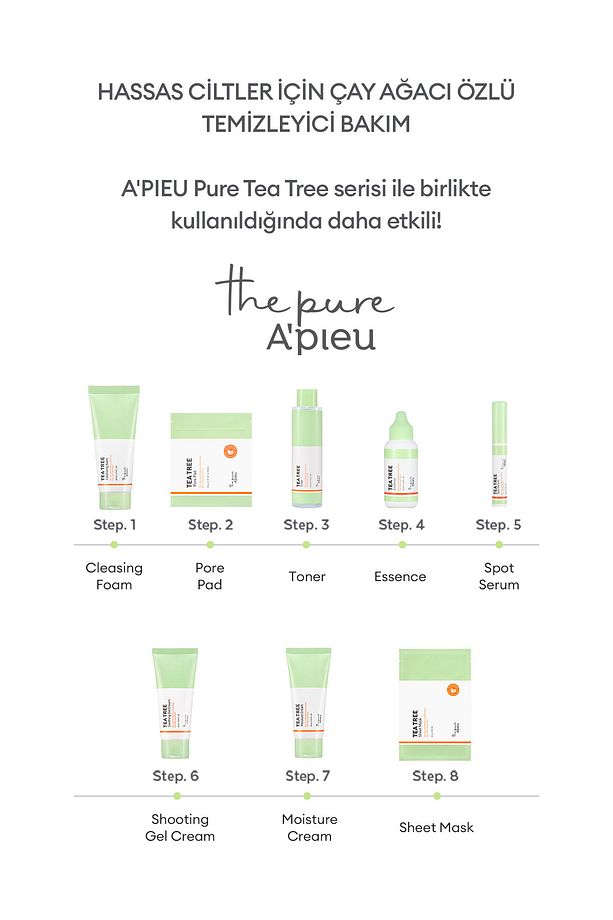 Yağlanma  Eğilimli Ciltler İçin Temizleme Köpüğü A'PIEU The Pure Tea Tree Cleansing Foam - 4