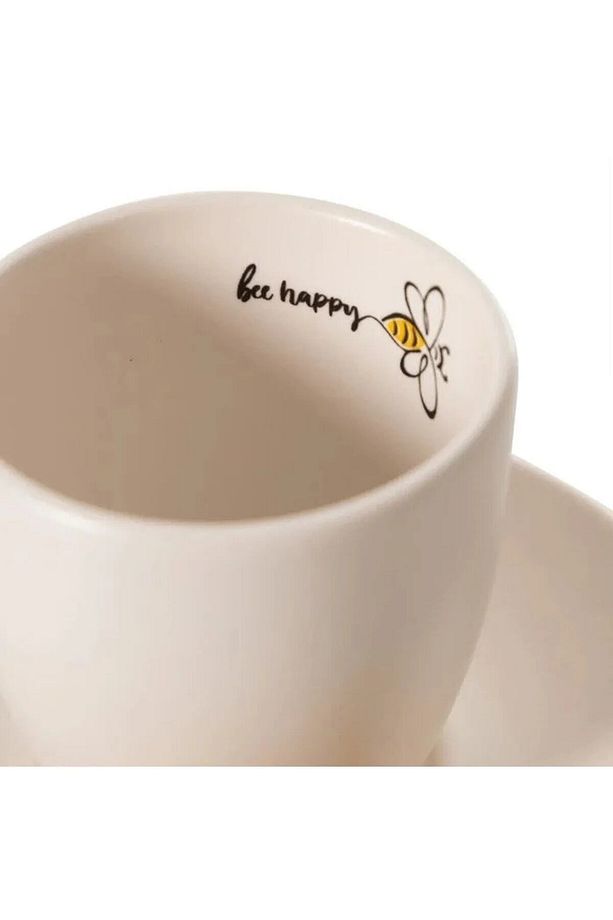 Bee Happy Kahve Fincan Seti 2'li - 80 ml - 4