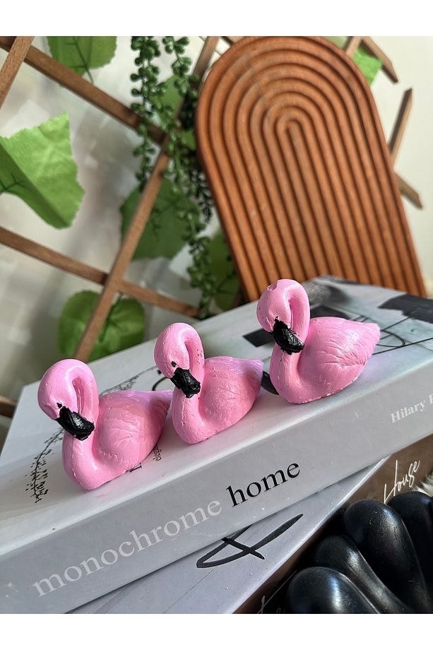 Dekoratif 3’lü flamingo biblo - 2