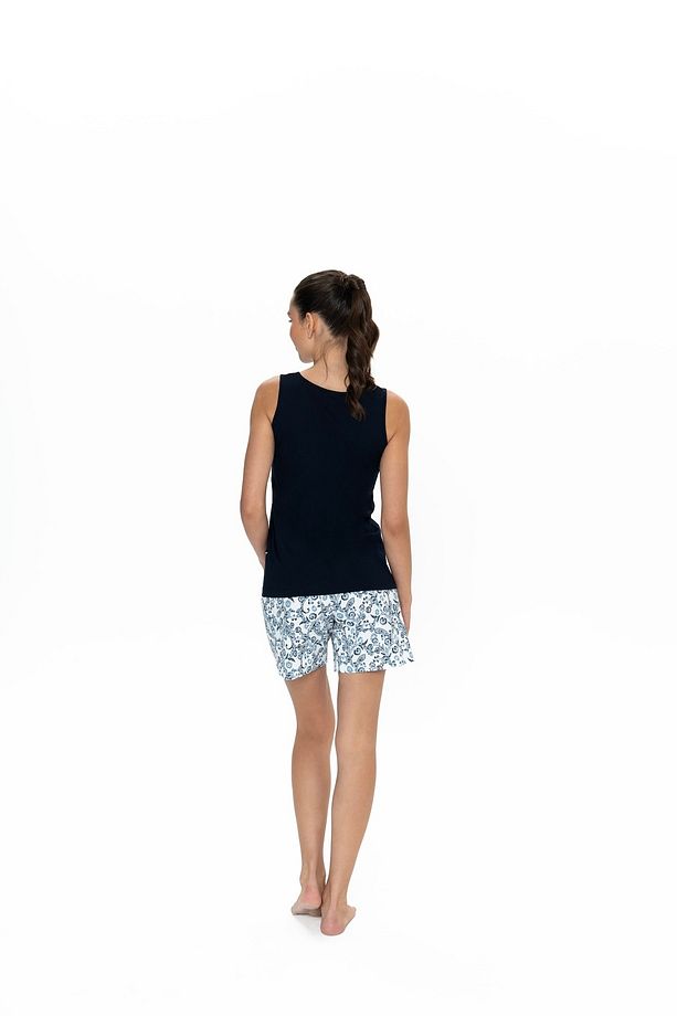U.S. Polo Assn. Kadın Lacivert  %100 Pamuk Şort-Atlet Pijama Takımı - ILC2.20V05F5P - 4