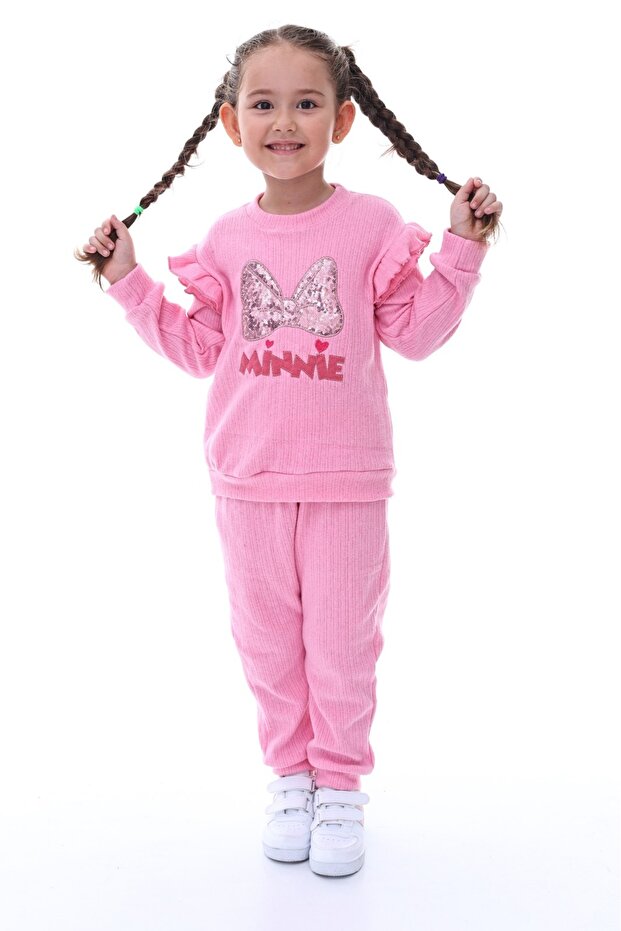 Girl's Tracksuit Set Sequin Embroidered Shoes